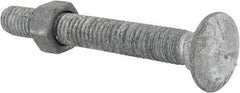 Value Collection - 3/8-16 UNC 3" Length Under Head, Standard Square Neck, Carriage Bolt - Grade 5 Steel, Galvanized Finish - Eagle Tool & Supply