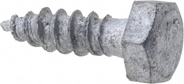 Value Collection - 1/4" Screw, 1" Length Under Head, Steel, Hex Head Lag Screw - Hot Dipped Galvanized, Grade 2 - Eagle Tool & Supply
