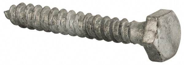 Value Collection - 1/4" Screw, 1-3/4" Length Under Head, Steel, Hex Head Lag Screw - Hot Dipped Galvanized, Grade 2 - Eagle Tool & Supply