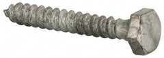 Value Collection - 1/4" Screw, 1-3/4" Length Under Head, Steel, Hex Head Lag Screw - Hot Dipped Galvanized, Grade 2 - Eagle Tool & Supply