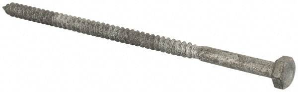 Value Collection - 1/4" Screw, 5-1/2" Length Under Head, Steel, Hex Head Lag Screw - Hot Dipped Galvanized, Grade 2 - Eagle Tool & Supply