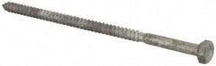 Value Collection - 1/4" Screw, 5-1/2" Length Under Head, Steel, Hex Head Lag Screw - Hot Dipped Galvanized, Grade 2 - Eagle Tool & Supply