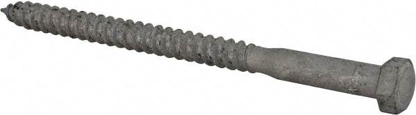 Value Collection - 3/8" Screw, 5-1/2" Length Under Head, Steel, Hex Head Lag Screw - Hot Dipped Galvanized, Grade 2 - Eagle Tool & Supply