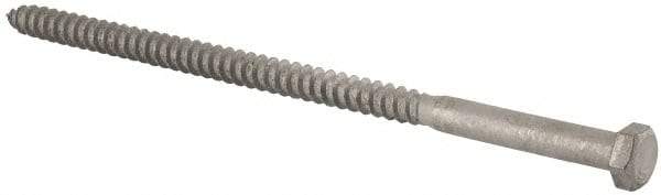 Value Collection - 3/8" Screw, 8" Length Under Head, Steel, Hex Head Lag Screw - Hot Dipped Galvanized, Grade 2 - Eagle Tool & Supply