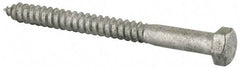 Value Collection - 1/2" Screw, 5-1/2" Length Under Head, Steel, Hex Head Lag Screw - Hot Dipped Galvanized, Grade 2 - Eagle Tool & Supply