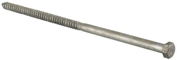 Value Collection - 1/2" Screw, 12" Length Under Head, Steel, Hex Head Lag Screw - Hot Dipped Galvanized, Grade 2 - Eagle Tool & Supply