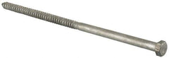 Value Collection - 1/2" Screw, 12" Length Under Head, Steel, Hex Head Lag Screw - Hot Dipped Galvanized, Grade 2 - Eagle Tool & Supply