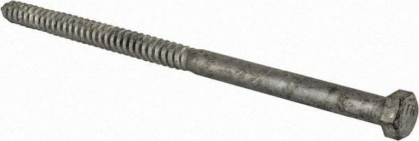 Value Collection - 5/8" Screw, 12" Length Under Head, Steel, Hex Head Lag Screw - Hot Dipped Galvanized, Grade 2 - Eagle Tool & Supply