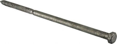 Value Collection - 5/8" Screw, 16" Length Under Head, Steel, Hex Head Lag Screw - Hot Dipped Galvanized, Grade 2 - Eagle Tool & Supply
