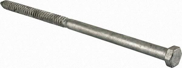 Value Collection - 5/8" Screw, 18" Length Under Head, Steel, Hex Head Lag Screw - Hot Dipped Galvanized, Grade 2 - Eagle Tool & Supply