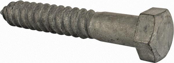 Value Collection - 3/4" Screw, 4-1/2" Length Under Head, Steel, Hex Head Lag Screw - Hot Dipped Galvanized, Grade 2 - Eagle Tool & Supply