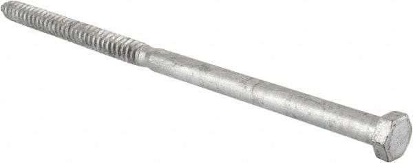 Value Collection - 3/4" Screw, 16" Length Under Head, Steel, Hex Head Lag Screw - Hot Dipped Galvanized, Grade 2 - Eagle Tool & Supply