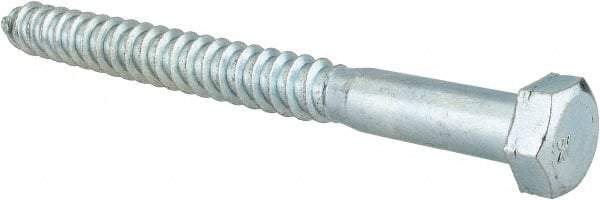 Value Collection - 1/2" Screw, 5-1/2" Length Under Head, Steel, Hex Head Lag Screw - Zinc Plated, Grade 2 - Eagle Tool & Supply