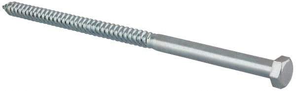 Value Collection - 1/2" Screw, 10" Length Under Head, Steel, Hex Head Lag Screw - Zinc Plated, Grade 2 - Eagle Tool & Supply