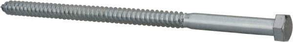 Value Collection - 5/8" Screw, 12" Length Under Head, Steel, Hex Head Lag Screw - Zinc Plated, Grade 2 - Eagle Tool & Supply