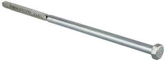 Value Collection - 5/8" Screw, 16" Length Under Head, Steel, Hex Head Lag Screw - Zinc Plated, Grade 2 - Eagle Tool & Supply