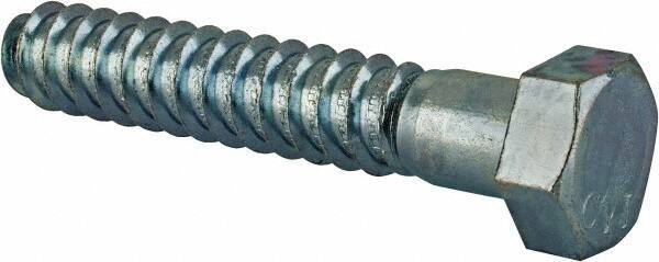 Value Collection - 3/4" Screw, 4-1/2" Length Under Head, Steel, Hex Head Lag Screw - Zinc Plated, Grade 2 - Eagle Tool & Supply