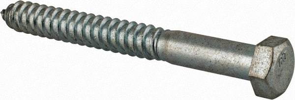 Value Collection - 3/4" Screw, 7" Length Under Head, Steel, Hex Head Lag Screw - Zinc Plated, Grade 2 - Eagle Tool & Supply