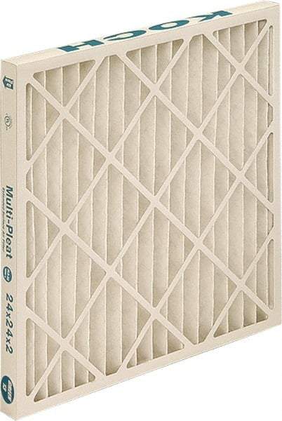 Made in USA - 16" Noml Height x 25" Noml Width x 1" Noml Depth, 80 to 85% Capture Efficiency, Wire-Backed Pleated Air Filter - MERV 13, Synthetic, Integrated Beverage Board Frame, 300 Max FPM, 840 CFM, For Any Unit - Eagle Tool & Supply