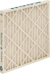 Made in USA - 20" Noml Height x 24" Noml Width x 4" Noml Depth, 80 to 85% Capture Efficiency, Wire-Backed Pleated Air Filter - MERV 13, Synthetic, Integrated Beverage Board Frame, 500 Max FPM, 1,675 CFM, For Any Unit - Eagle Tool & Supply