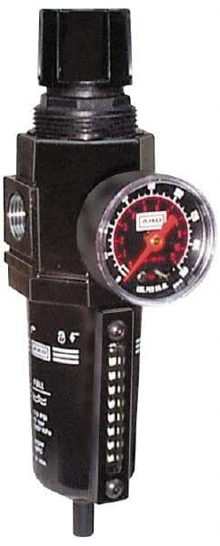 ARO/Ingersoll-Rand - 3/8" NPT Port Standard 1 Piece Filter/Regulator FRL Unit - Metal Bowl, 132 SCFM, 250 Max psi, 104" High, Manual Drain - Eagle Tool & Supply