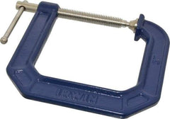 Irwin - Regular-Duty 3" Max Opening, 4-1/2" Throat Depth, Cast Iron Standard C-Clamp - 750 Lb Capacity, 0" Min Opening, Deep Throat - Eagle Tool & Supply