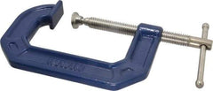 Irwin - Regular-Duty 3" Max Opening, 2-1/4" Throat Depth, Cast Iron Standard C-Clamp - 750 Lb Capacity, 0" Min Opening, Standard Throat Depth - Eagle Tool & Supply