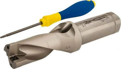 Iscar - 2-1/2" Max Drill Depth, 2xD, 1-1/4" Diam, Indexable Insert Drill - 2 Inserts, 1-1/4" Shank Diam, Straight Shank - Eagle Tool & Supply
