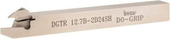Iscar - External Thread, 0.075" Min Groove Width, 4.7" OAL, Right Hand Indexable Grooving Cutoff Toolholder - 0.063 Seat Size, 1/2" Shank Height x 1/2" Shank Width, DG.. Insert Style, DGT Toolholder Style, Series Do-Grip - Eagle Tool & Supply