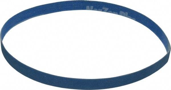 Norton - 1/2" Wide x 18" OAL, 120 Grit, Zirconia Alumina Abrasive Belt - Zirconia Alumina, Fine, Coated, X Weighted Cloth Backing, Series R823 - Eagle Tool & Supply