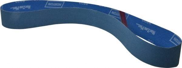 Norton - 2" Wide x 48" OAL, 150 Grit, Zirconia Alumina Abrasive Belt - Zirconia Alumina, Very Fine, Coated, X Weighted Cloth Backing - Eagle Tool & Supply