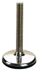 Sunnex - 3/4-10 Bolt Thread, 1.22" High Overall Hygienic Design Stud Mount Leveling Pad & Mount - 2,200 Max Lb Capacity, 3.15" Base Diam, 8" Thread Length - Eagle Tool & Supply