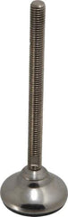 Sunnex - 1/2-13 Bolt Thread, 1.3" High Overall Hygienic Design Stud Mount Leveling Pad & Mount - 1,100 Max Lb Capacity, 2.36" Base Diam, 6" Thread Length - Eagle Tool & Supply