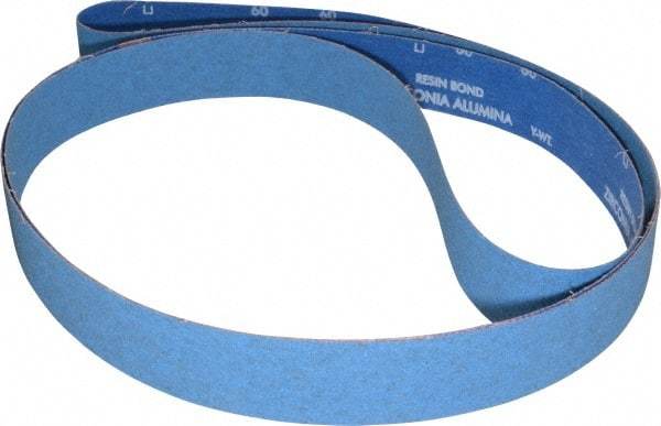 Norton - 2" Wide x 132" OAL, 60 Grit, Zirconia Alumina Abrasive Belt - Zirconia Alumina, Medium, Coated, Y Weighted Cloth Backing, Series R884P - Eagle Tool & Supply