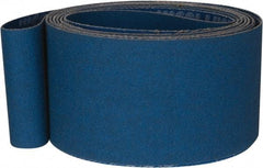 Norton - 2" Wide x 132" OAL, 120 Grit, Zirconia Alumina Abrasive Belt - Zirconia Alumina, Fine, Coated, X Weighted Cloth Backing, Series R823 - Eagle Tool & Supply