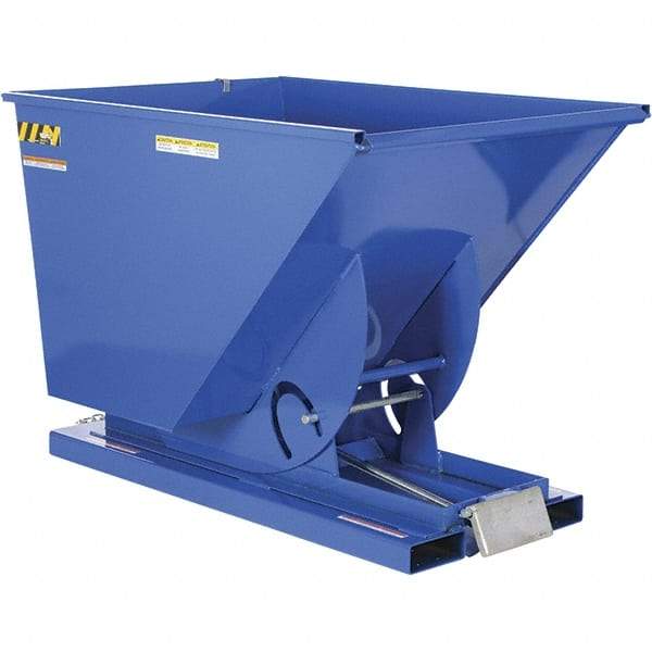 Vestil - 6,000 Lb Load Capacity, 1 1/2 Cu Yd, Steel Self-Dumping Hopper - 43-1/4" Wide x 69" Long x 52" High, Powder Coat Blue - Eagle Tool & Supply