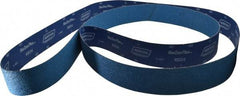 Norton - 3" Wide x 132" OAL, 40 Grit, Zirconia Alumina Abrasive Belt - Zirconia Alumina, Coarse, Coated, Y Weighted Cloth Backing, Series R824 - Eagle Tool & Supply
