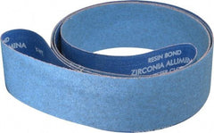 Norton - 3" Wide x 132" OAL, 60 Grit, Zirconia Alumina Abrasive Belt - Zirconia Alumina, Medium, Coated, Y Weighted Cloth Backing, Series R824 - Eagle Tool & Supply