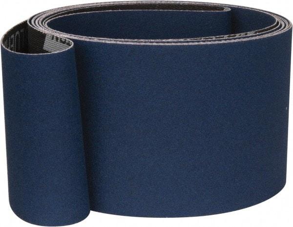 Norton - 3" Wide x 132" OAL, 120 Grit, Zirconia Alumina Abrasive Belt - Zirconia Alumina, Fine, Coated, X Weighted Cloth Backing, Series R823 - Eagle Tool & Supply