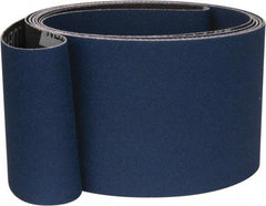Norton - 3" Wide x 132" OAL, 120 Grit, Zirconia Alumina Abrasive Belt - Zirconia Alumina, Fine, Coated, X Weighted Cloth Backing, Series R823 - Eagle Tool & Supply
