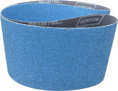 Norton - 6" Wide x 48" OAL, 36 Grit, Zirconia Alumina Abrasive Belt - Zirconia Alumina, Very Coarse, Coated, Y Weighted Cloth Backing, Dry, Series R821 - Eagle Tool & Supply