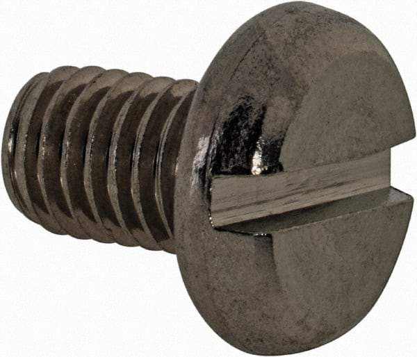 Value Collection - M8x1.25 Metric Coarse, 12mm Length Under Head Slotted Drive Machine Screw - Pan Head, Grade 18-8 & A2 Stainless Steel, Uncoated, Without Washer - Eagle Tool & Supply