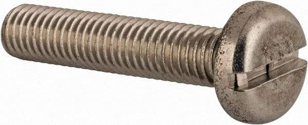 Value Collection - M8x1.25 Metric Coarse, 40mm Length Under Head Slotted Drive Machine Screw - Pan Head, Grade 18-8 & A2 Stainless Steel, Uncoated, Without Washer - Eagle Tool & Supply