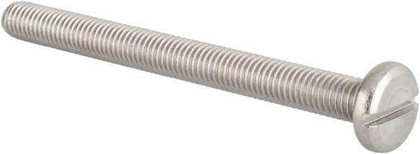 Value Collection - M8x1.25 Metric Coarse, 90mm Length Under Head Slotted Drive Machine Screw - Pan Head, Grade 18-8 & A2 Stainless Steel, Uncoated, Without Washer - Eagle Tool & Supply