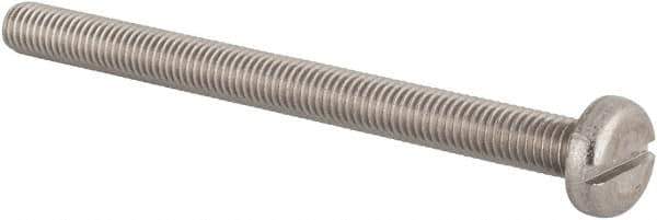 Value Collection - M8x1.25 Metric Coarse, 100mm Length Under Head Slotted Drive Machine Screw - Pan Head, Grade 18-8 & A2 Stainless Steel, Uncoated, Without Washer - Eagle Tool & Supply