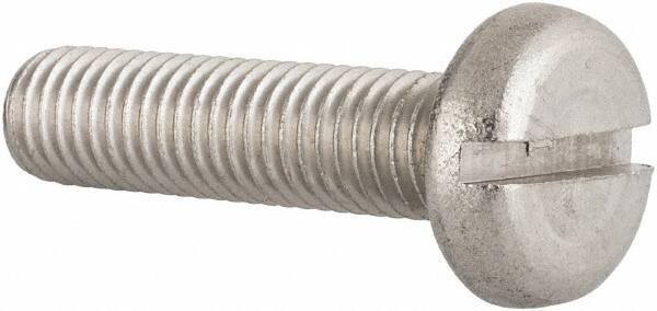 Value Collection - M10x1.50 Metric Coarse, 40mm Length Under Head Slotted Drive Machine Screw - Pan Head, Grade 18-8 & A2 Stainless Steel, Uncoated, Without Washer - Eagle Tool & Supply