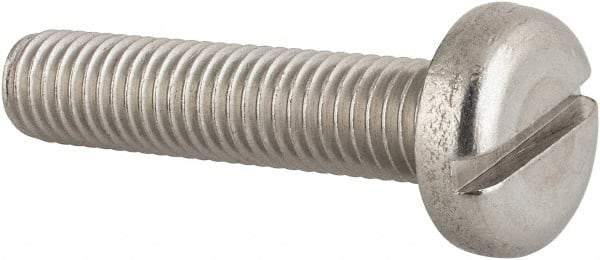Value Collection - M10x1.50 Metric Coarse, 45mm Length Under Head Slotted Drive Machine Screw - Pan Head, Grade 18-8 & A2 Stainless Steel, Uncoated, Without Washer - Eagle Tool & Supply