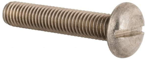 Value Collection - M10x1.50, 50mm Length Under Head Slotted Drive Machine Screw - Pan Head, Grade 18-8 & A2 Stainless Steel, Uncoated, Without Washer - Eagle Tool & Supply