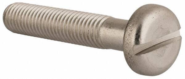 Value Collection - M10x1.50, 55mm Length Under Head Slotted Drive Machine Screw - Pan Head, Grade 18-8 & A2 Stainless Steel, Uncoated, Without Washer - Eagle Tool & Supply