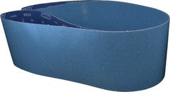 Norton - 8" Wide x 107" OAL, 80 Grit, Zirconia Alumina Abrasive Belt - Zirconia Alumina, Medium, Coated, Y Weighted Cloth Backing - Eagle Tool & Supply